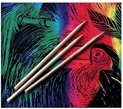 Melissa & Doug Wood Stylus Tools (100 pcs) - Ideal for Scratch Art Surfaces