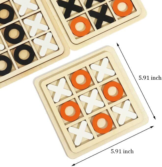 Tic Tac Toe XO Wooden Board Games Desk Toys 3 Pack Classical Family Children Kids Educational Toy
