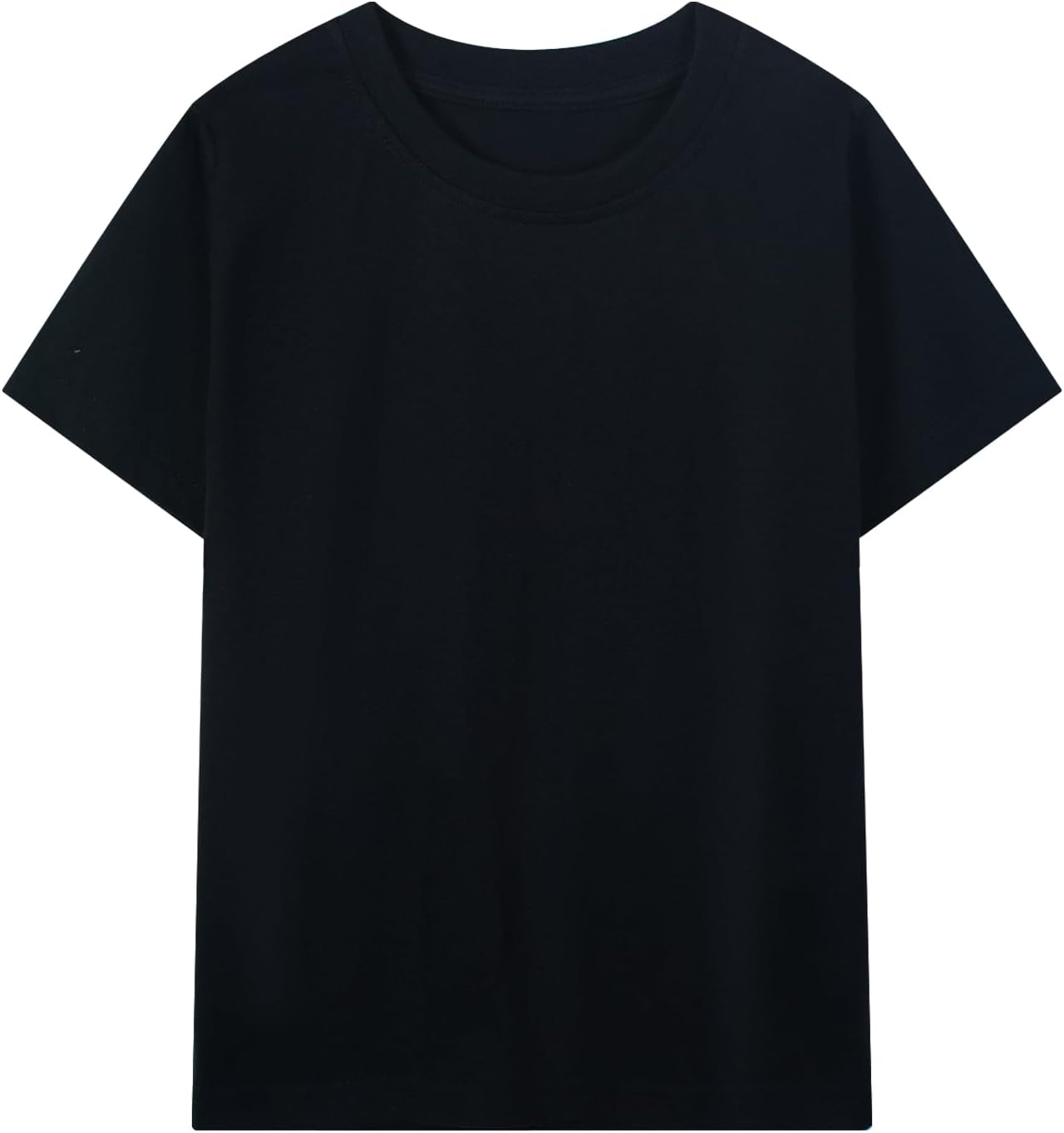 HILEELANG Kids Boy Basic Plain Cotton T-Shirts Short Sleeve Crew Neck Summer Tees 4packs 6-12 Years