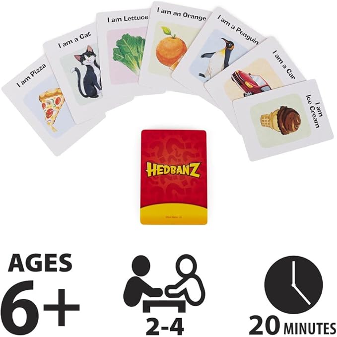 Hedbanz Picture Guessing Board Game 2020 Edition Family Games | Games for Family Game Night | Kids Games | Card Games, for Families and Kids Ages 8+