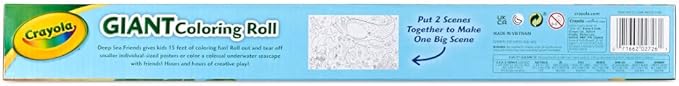 Crayola Giant Coloring Roll, 15 Perforated Ocean Coloring Pages, Gift for Kids, Ages 3, 4, 5, 6