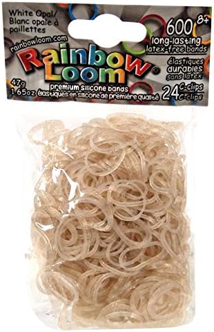 Rainbow Loom Glitter Bands-White Opal