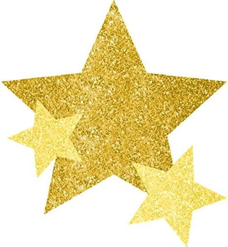 Amscan Stars Assorted Glitter Self-Adhesive Body Jewelry, 5" X 3 1/2" (pkg. size), Gold