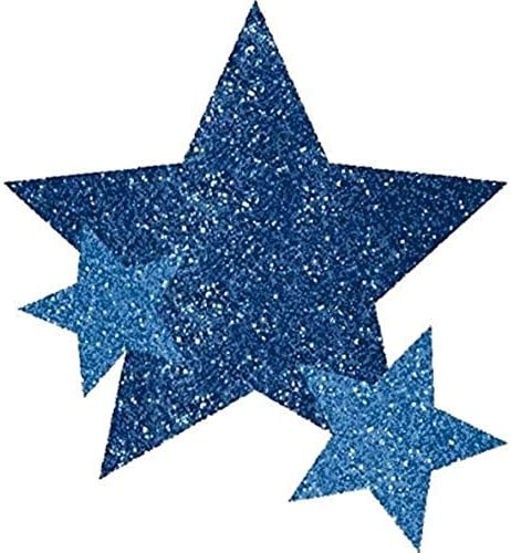 Amscan Stars Assorted Sizes Glitter Self-Adhesive Body Jewelry, 1, Blue