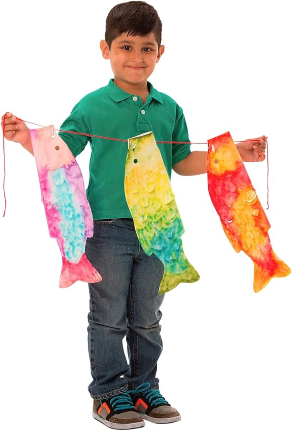 Roylco Japanese Carp Wind Sock Activity Kit, Pack of 24