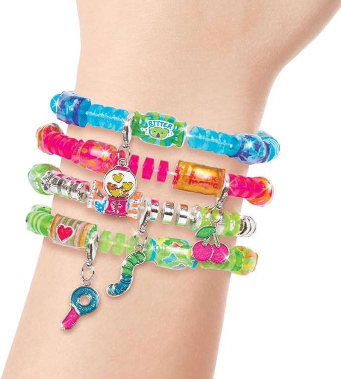 Make It Real Shrink Magic Lollipop Bracelet Kits - 2-Pack DIY Jewelry Sets for Girls - Create & Style with Heat-Shrinking Candy Designs - Reusable & Restylable - Great Gift for Creative Kids Ages 8