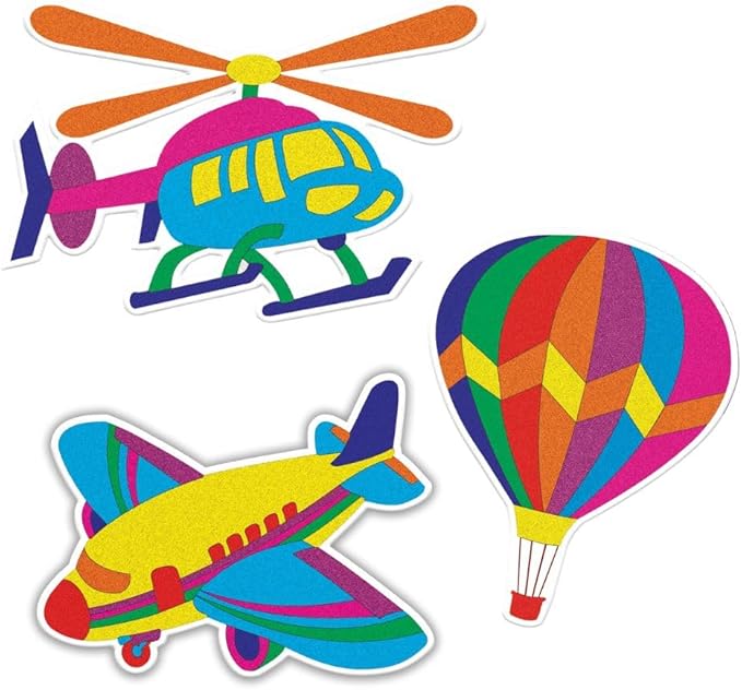 Toykraft Sand Art Kit, Toddler Craft for Kids 3 to 5, Peel and Stick Picture, Gift for Boys and Girls - Aircraft