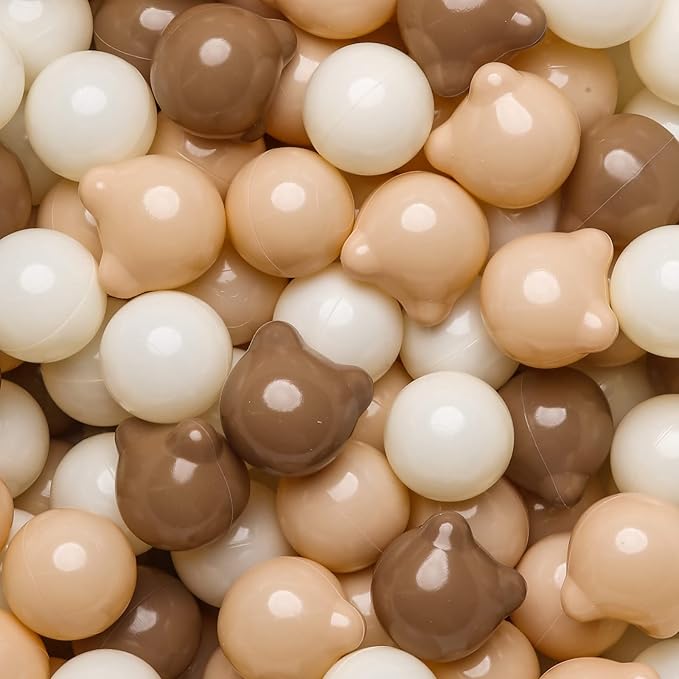 GOGOSO Bear Ball Pit Balls Shapes BPA Free Plastic Play Balls Crush Proof Kids Toddlers Baby Pastel Pelotas Toy Shaped Giant Friendship Bracelet