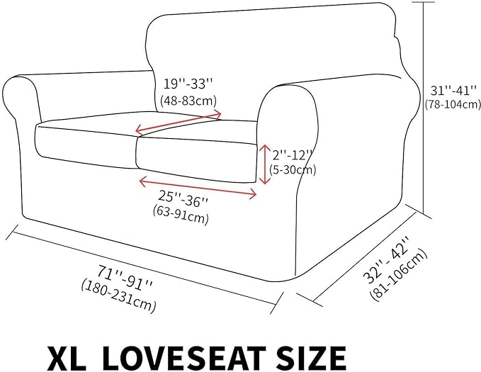 MAXIJIN 3 Piece Stretch Couch Covers for 2 Cushion Couch Sofa Slipcovers with 2 Extra Large Seat Cushion Couch Jacquard Loveseat Sofa Couch Cover for Dogs (2 Cushion Sofa, Peacock Blue)