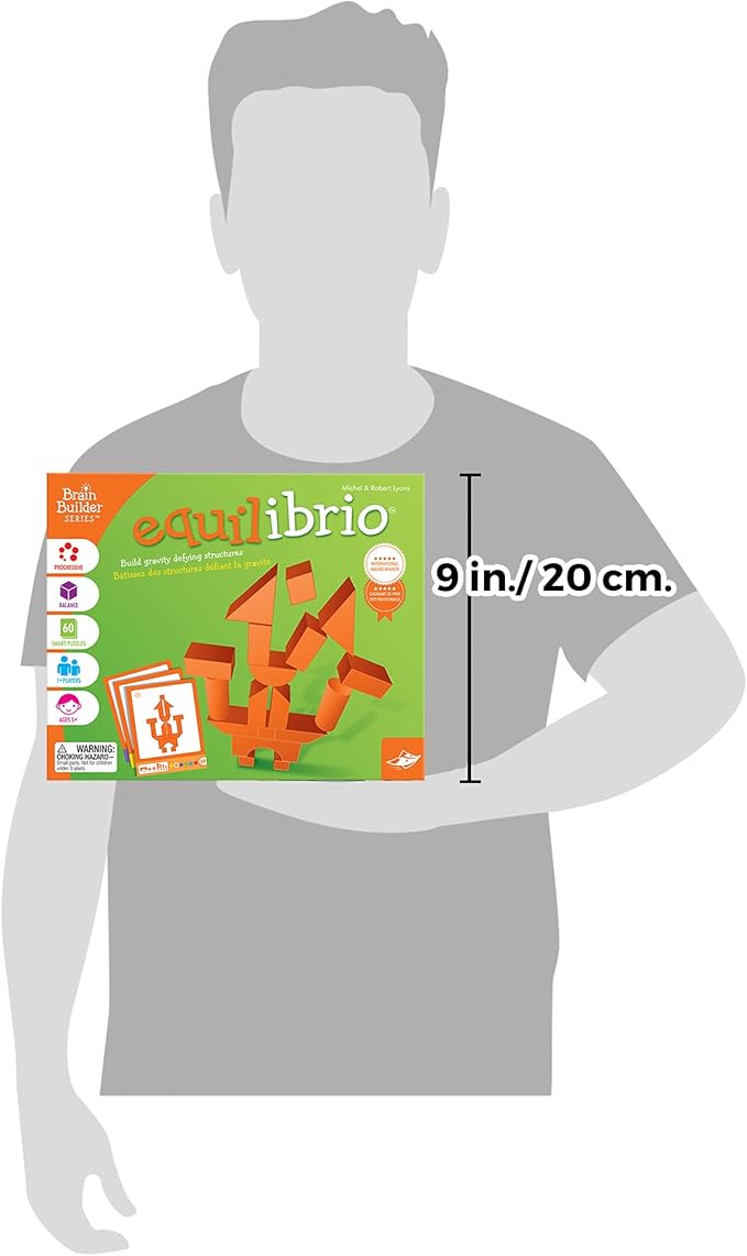 Foxmind Games: Equilibrio Spatial Logic and Dexterity Game, Build Gravity Defying Structures, 60 Smart Puzzles to Work Through, 6 Levels of Complexity, Develops STEM Skills, 1+ Players, For Ages 5+