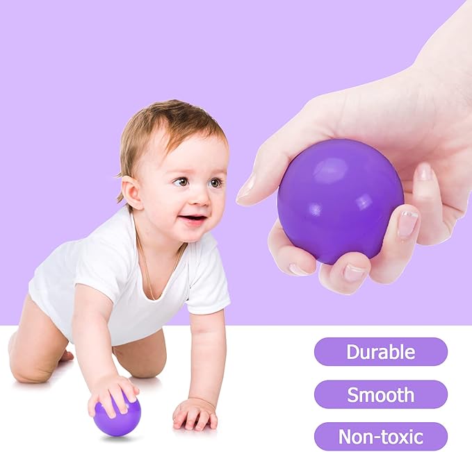 GOGOSO Balls for Ball Pits, Plastic Ball Pit Balls for Toddlers 1-3 Phthalate Free BPA Free for Baby Playpen Toys 8 Colors, 100counts 2.15inch Pelotas