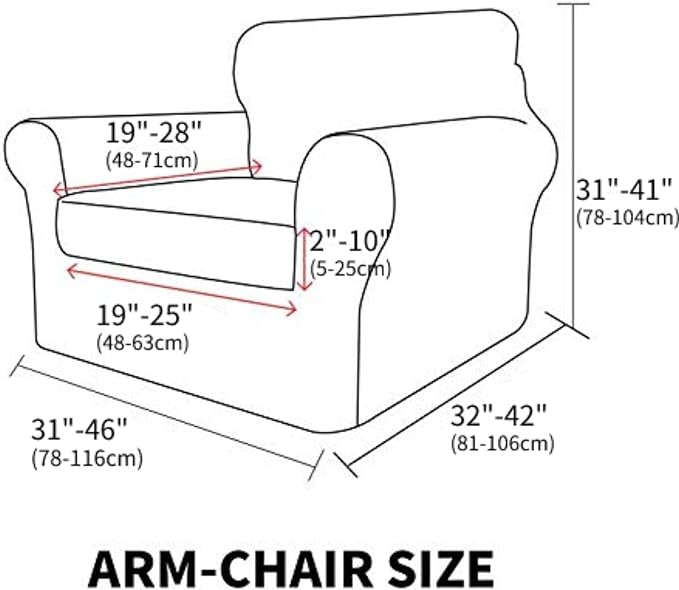 MAXIJIN 2 Piece Jacquard Chair Covers with Arms Super Stretch Non Slip Chair Slipcover for Living Room Dogs Pet Friendly Elastic Sofa Couch Protector Armchair Cover (Chair, Navy Blue)