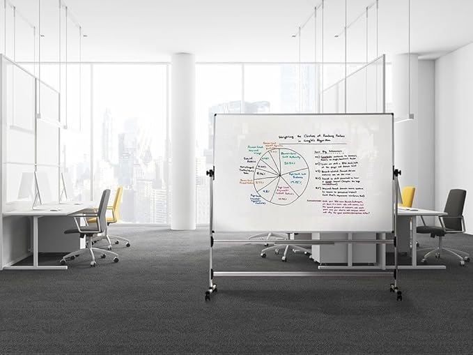 MasterVision Earth-It Easy Clean Mobile Presentation Easel, Two-Sided, 47.2" x 70.8" (RQR0521)