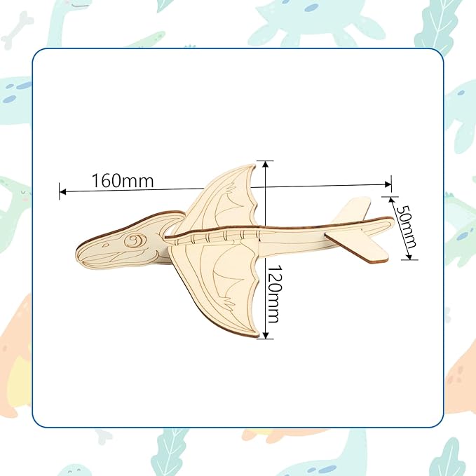 Fennoral 14 Pack Wooden Dragon Craft for Kids Make Your Own 3D Dragon kit for Boys Girls DIY Paint Wood Craft for School Art Activity Kids Birthday Gifts