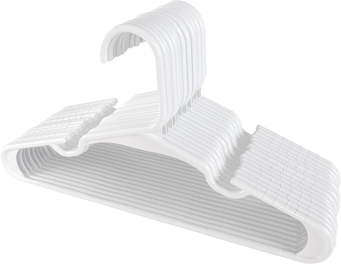 Utopia Home 20 Pack Kids Hangers - 11.5 Inch Plastic Baby Hangers for Closet - Childrens Hanger for Clothes & Infant Hanger for Closet - Ideal for Everyday Standard Use (White)