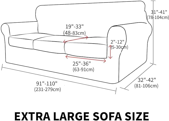 MAXIJIN 4 Piece Jacquard Extra Large Couch Covers for 3 Cushion Couch Super Stretch Non Slip Couch Cover for Dogs Pet Friendly Sofa Slipcover Furniture Protector (Oversized Sofa, Light Gray)