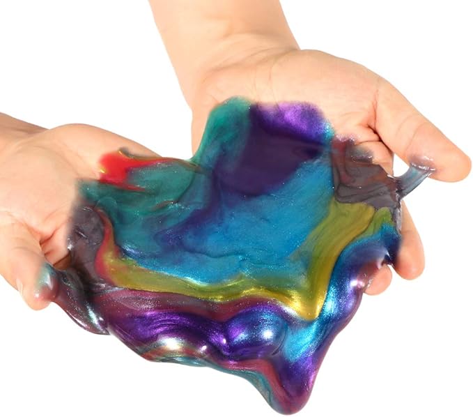 Marbled Starry Slime, 24 Pack Colorful Sludgy Gooey Fidget Kit for Sensory and Tactile Stimulation, Stress Relief, Prize, Party Favor, Educational Game - Kids, Boys, Girls