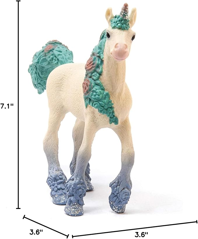 Schleich bayala Unicorn Toys for Girls and Boys, Flower Unicorn Foal Toy Figurine, Ages 5+