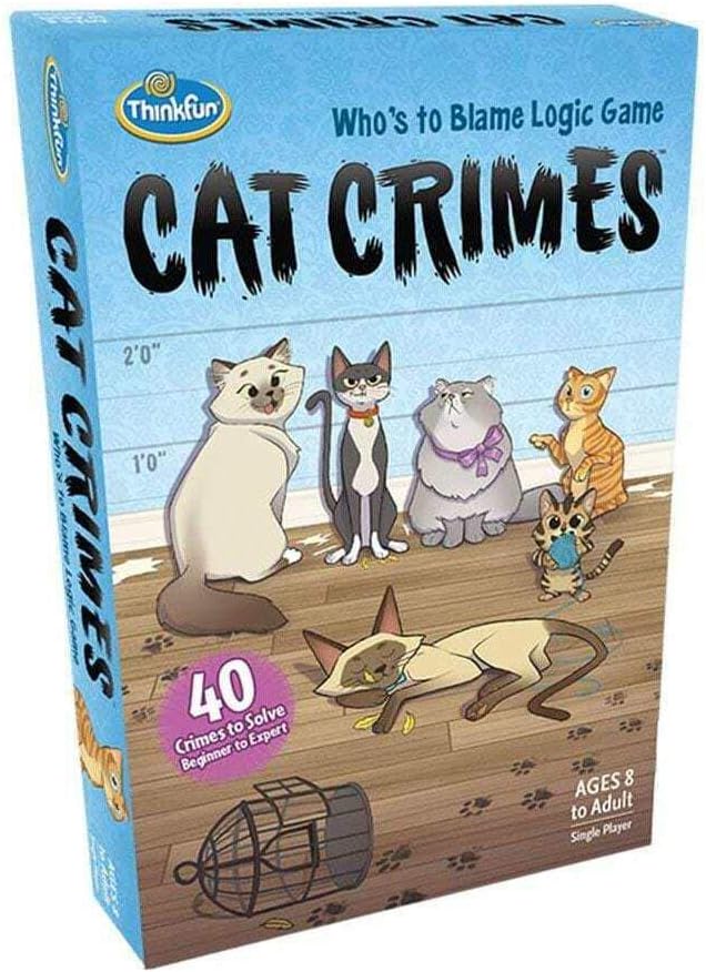 Think Fun Cat Crimes Brain Game and Brainteaser for Boys and Girls Age 8 and Up - A Smart Game with a Fun Theme and Hilarious Artwork, (1550)