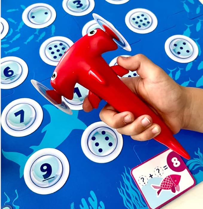 hand2mind Hammerhead Number Hunt! Math Game, Addition and Subtraction Games, Educational Board Games, Fun Games for Family Game Night, Kindergarten Learning Games for Kids Ages 5-7, Kids Learning Toys