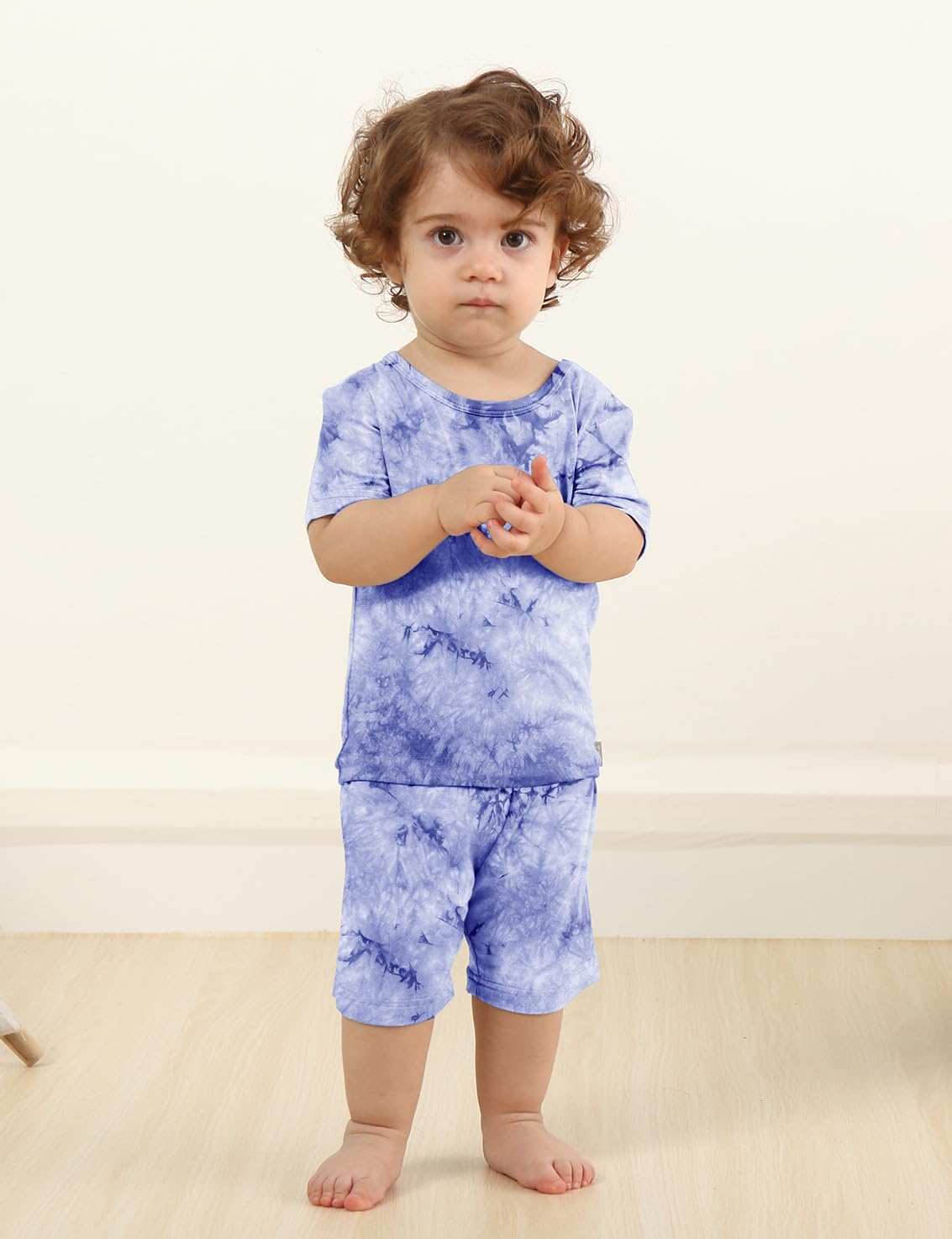 Jimonda Baby/Toddler Soft Sleepwear Short sleeve Kids Cool Pajama Outdoor 2-Piece Shirt&Shorts Casual sets Tie Dye PJ