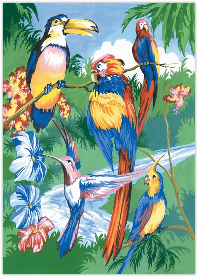 Royal Brush PJS15 9" X 12" 9"x12" Junior Small Paint by# - Tropical Birds