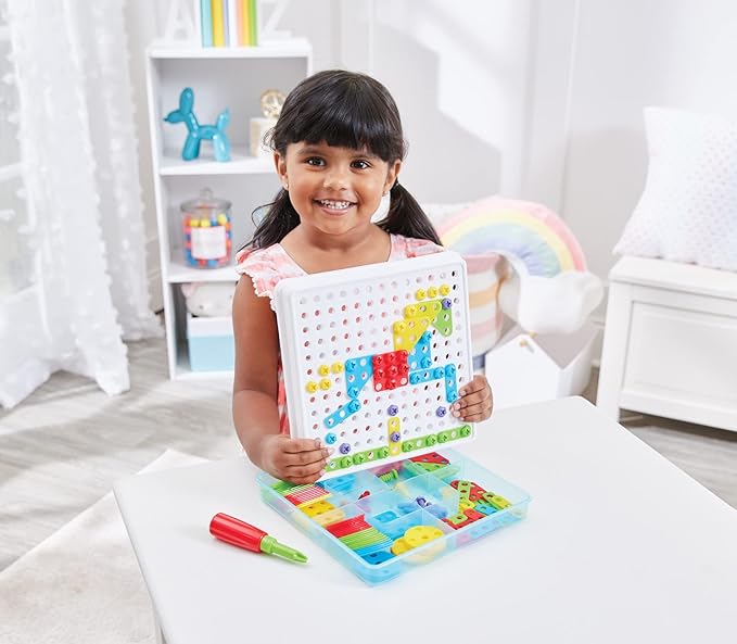 Kidoozie Create & Construct Building Kit, S.T.E.A.M Mosaic Art Activity for Children Ages 3+