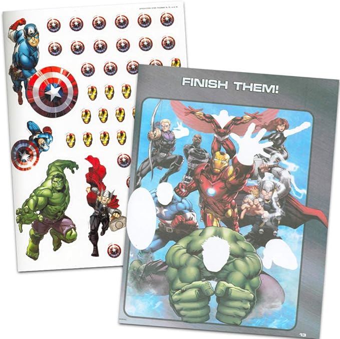 Marvel Avengers Coloring & Activity Book with Stickers ~ Over 500 Stickers ~ Captain America, Iron Man, Hulk, Thor, and More!