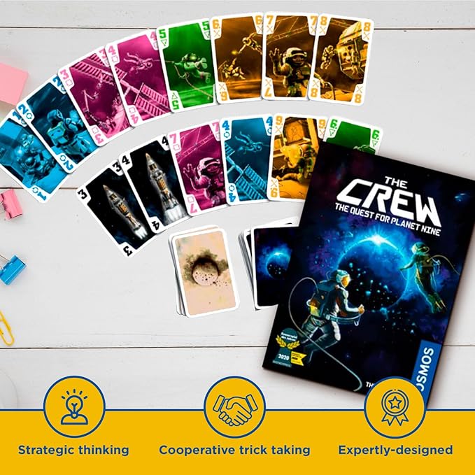 THAMES & KOSMOS The Crew - Quest for Planet Nine | Card Game | Kennerspiel des Jahres Winner | Cooperative | 3-5 Players | Ages 10+ | Trick-Taking | 50 Levels of Difficulty | Endless Replay