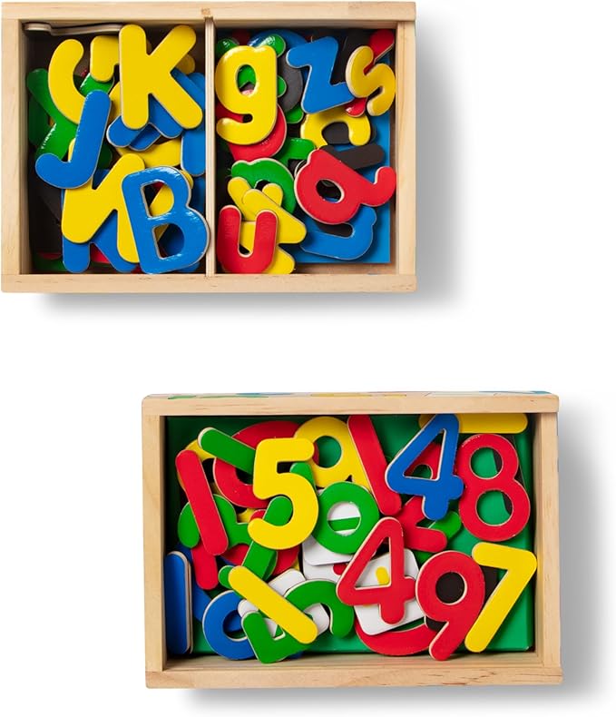 Melissa & Doug Deluxe Magnetic Letters and Numbers Set With 89 Wooden Magnets Alphabet Letter Magnets, Number Learning Toys For Preschoolers And Kids Ages 3+