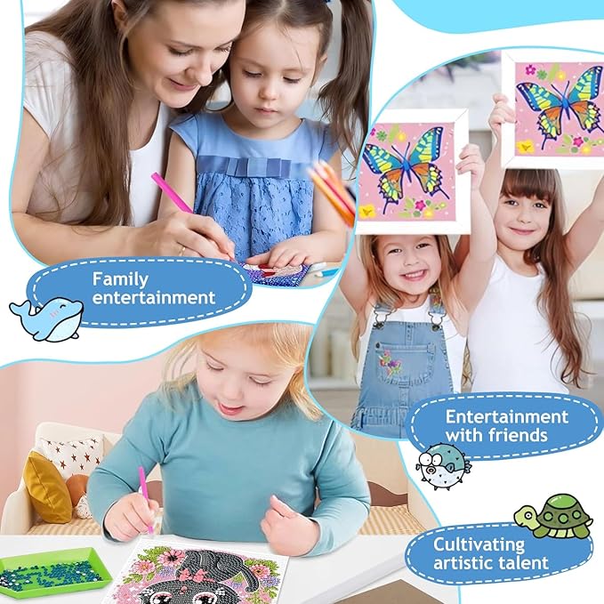 Reivworl Diamond Art Kits for Kids, Hedgehog Diamond Art for Kids Ages 8-12, Hedgehog Diamond Painting Kits for Kids for Home Wall Decor (8x8Inch)