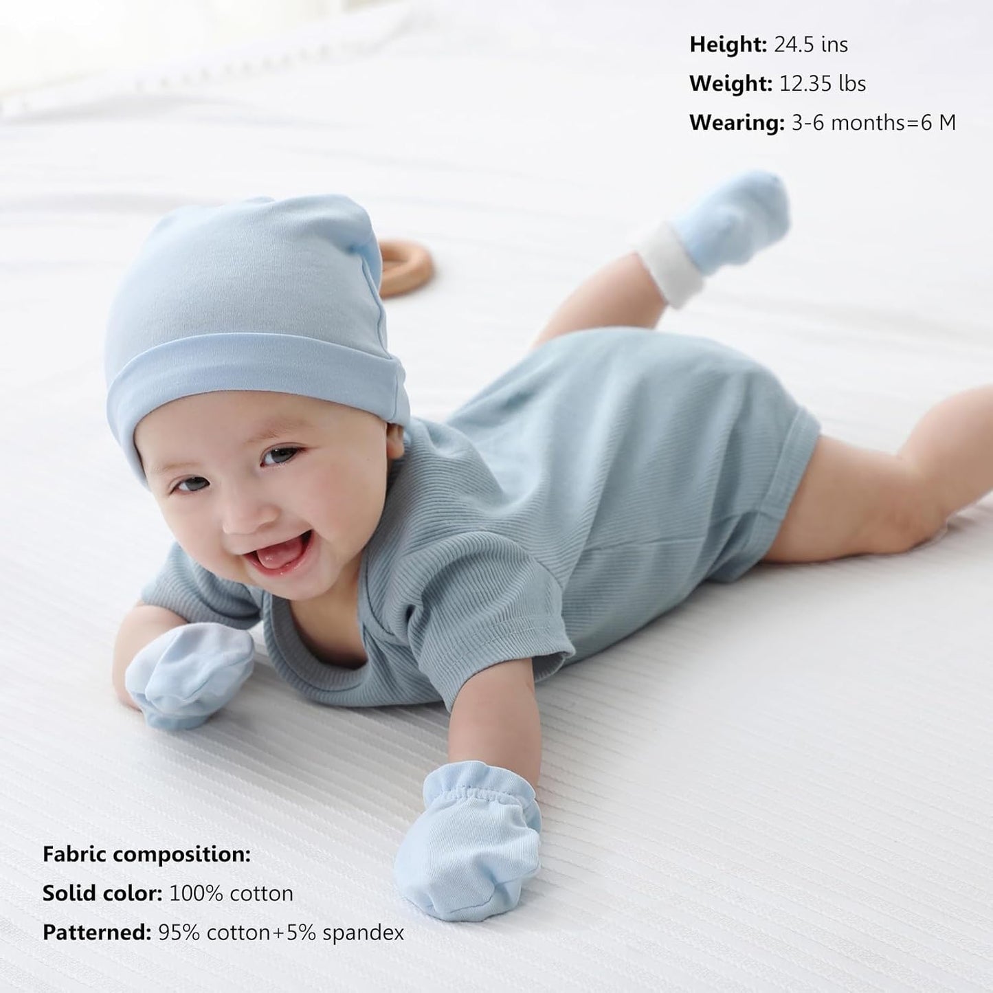 Newborn Baby Short Sleeve Bodysuit Cotton One-Piece Baby Clothes 5-Pack, 0-12 Months