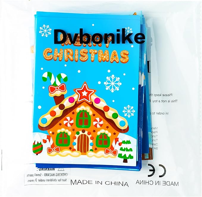 Dvbonike 24Pcs Merry Christmas Gingerbread House Coloring Books for Kids Bulk Winter DIY Art Drawing Birthday Party Favors Goodie Bags Stuffers Xmas Holiday Gifts Home Classroom Activity Supplies