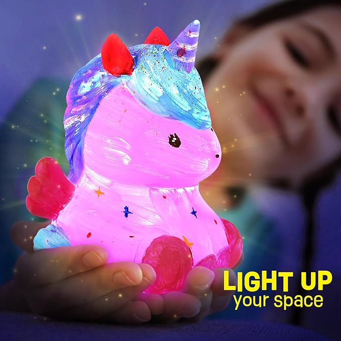 Paint Your Own Unicorn Lamp Kit, Art Supplies Arts & Crafts Kit, Painting kit for Kids 6-12, Arts and Crafts for Kids Ages 8-12, Toys Girls Boy Birthday Gift Ages 3 4 5 6 7 8 9 10 11 12+