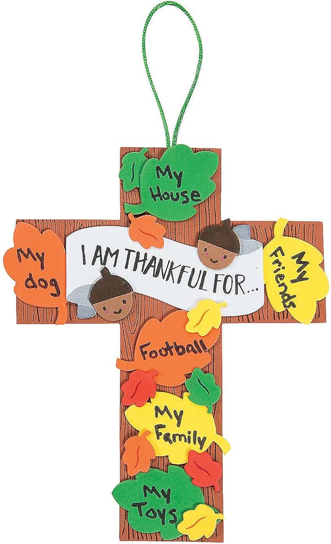 I Am Thankful Fall Cross Craft Kit - Crafts for Kids and Fun Home Activities