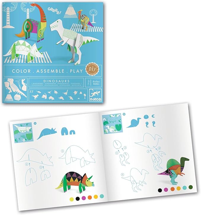 DJECO DIY Color. Assemble. Play. Dinosaurs Activity Set, Small