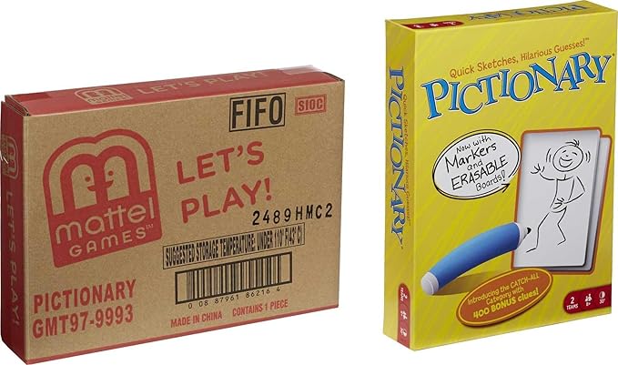 Mattel Games Pictionary Board & Drawing Game for Kids, Adults, Families & Parties, Unique Catch-All Category for 2 Teams (Amazon Exclusive)