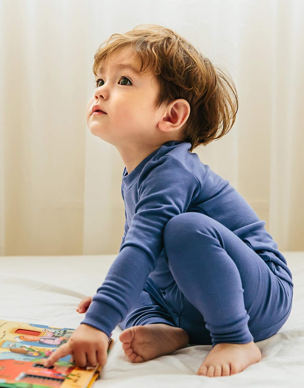 VAENAIT 6M-12Y Toddler Toddler Kids Toddler Girls Boys Soft Comfy Modal Tencel Solid Raglan Sleepwear Pajamas Pjs 2pcs Set