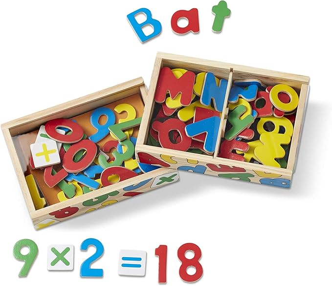Melissa & Doug Deluxe Magnetic Letters and Numbers Set With 89 Wooden Magnets Alphabet Letter Magnets, Number Learning Toys For Preschoolers And Kids Ages 3+