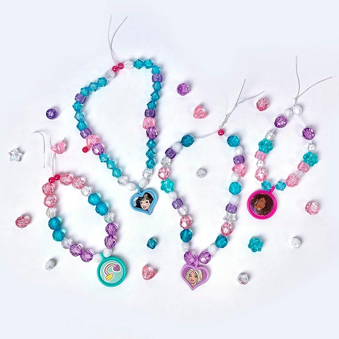 Barbie Crystal Jewelry Set - Sparkling Creations for Kids', Jewelry Making Kit, Bracelets, Necklaces, and More, Ages 3 and Up