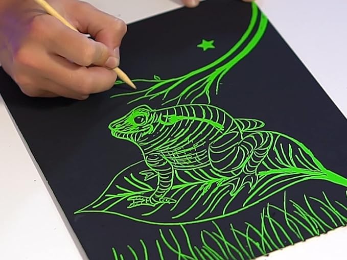Marvin's Magic - Super Bright Scratch Art - x48 Premium Magic Scratch Boards - Scratch Art Kit with Black Scratch Paper & Rainbow Scratch Paper - Scratch Art for Kids