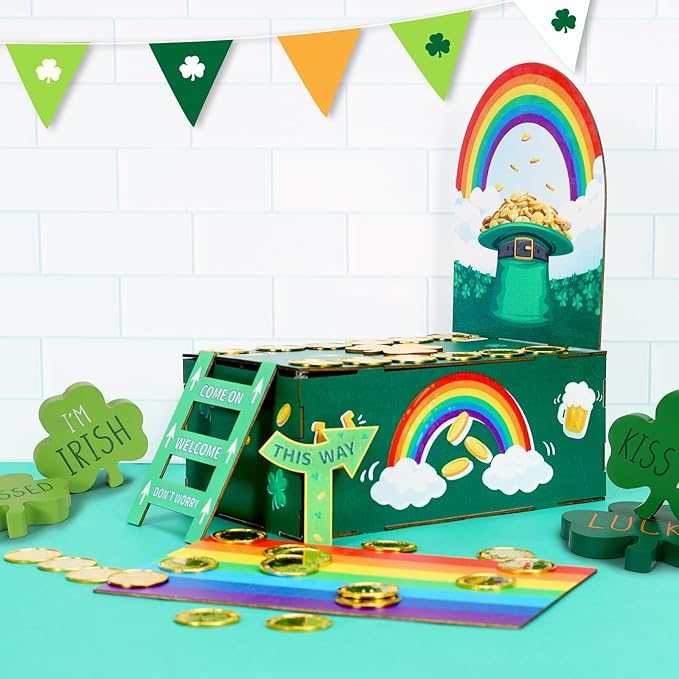 NNG St Patricks Day Decorations Leprechaun Trap Crafts Kit for Kids DIY to Catch a Leprechaun Trap Craft for St Patricks Day Party Supplies