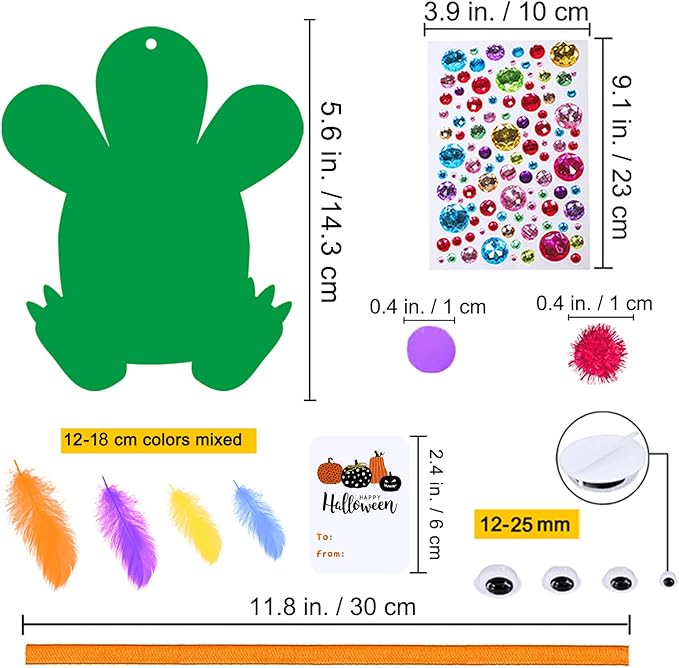 Winlyn 24 Sets Halloween Craft Kits Fall Kids Crafts DIY Monster Ornaments Decorations Art Sets Foam Halloween Monster Stickers Googly Eyes for Kids Autumn Halloween Classroom Party Activities