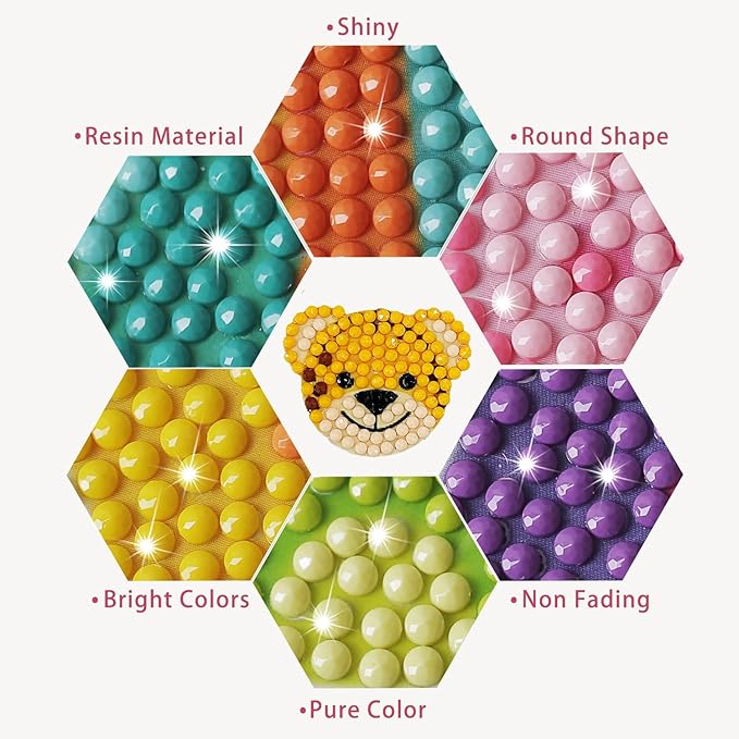 sinceroduct 64PCS Diamond Stickers Kits for Kids and Adult Beginners - Shaped Paint Marked with Diamonds by Numbers, Diamond Art for Kids Art and Crafts, Kids Gift