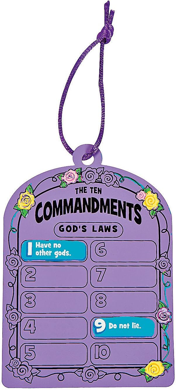 Fun Express Magic Color Scratch Ten Commandments Tablets - Bulk Set of 24 - Religious Crafts for Kids and Sunday School Activities - VBS Vacation Bible School Supplies/Decor