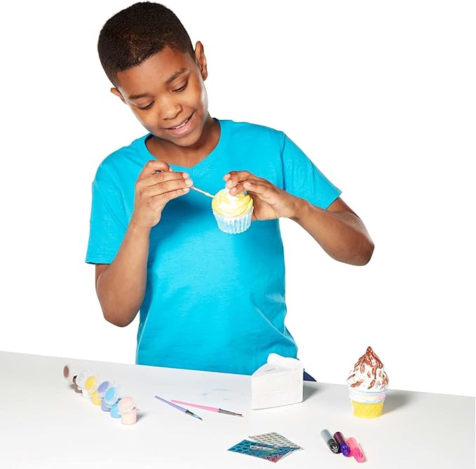 Melissa & Doug Sweet Keepsakes Craft Kit: 2 Decorate-Your-Own Treasure Boxes and a Cake Bank, One Size, Dyo