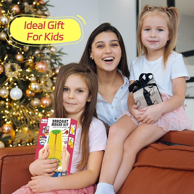 Arts and Crafts for Kids Ages 8-12,Friendship Bracelet Making Kit for Girl,Kids Jewelry Making Kit with 28 Pre-Cut Threads,Christmas Birthday Gifts for Ages 6 7 8 9 10 11 12 Year Old Cyan