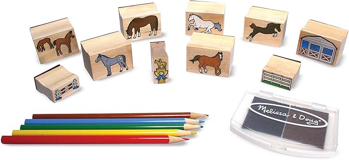 Melissa & Doug 12410 Horses Stamp Set | Arts & Crafts | Stamp Sets & Stencils | 4+ | Gift for Boy or Girl, Multicolor