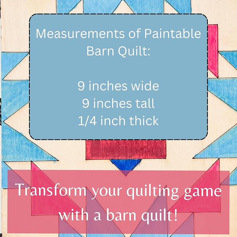 Maple Leaf Unfinished Barn Quilt Wooden Sign Painting Kit, Country Wall ARt Canvas Quilts Blocks to Paint (9 inches, Bear Paw) AVTRBoutique