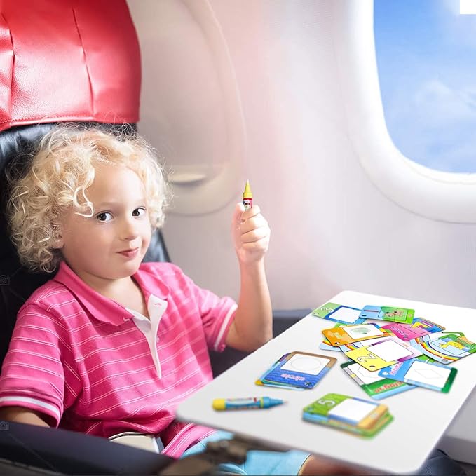 Water Painting Graffiti Book Card 26pcs Early Education Cognitive Cards Colouring Doodle Board 2 Magic Drawing Pens Games Toy for Toddlers Kids Baby – Number, Shapes and Colors